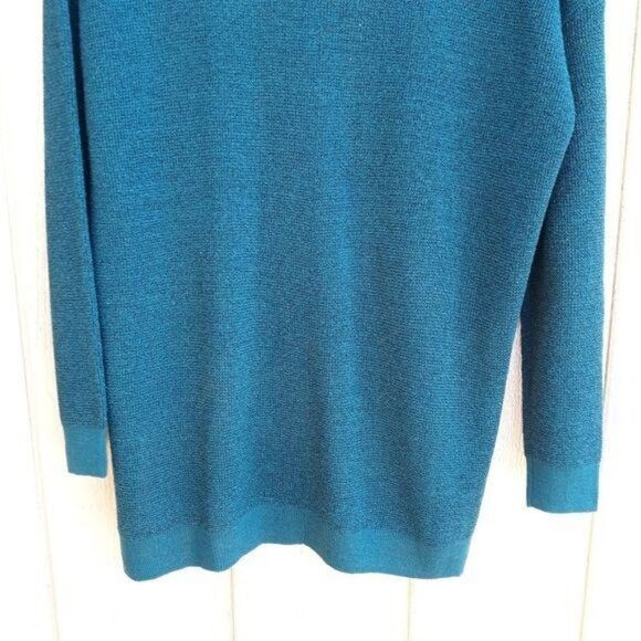 BCBGeneration Sweater Metallic Teal Oversized Slouchy High Low Size M/L - Picture 11 of 14